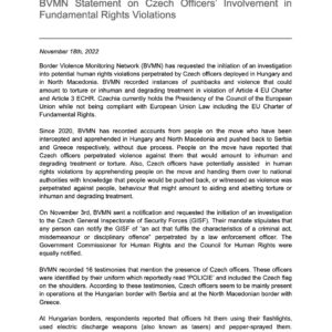 BVMN Statement on Czech Officers’ Involvement in Fundamental Rights Violations
