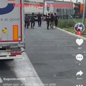 A video posted on TikTok shows a Serbian police officer escorting the respondents away from the Batrovci checkpoint